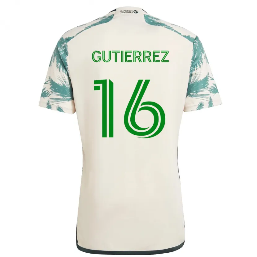 Danxen Kid Diego Gutiérrez #16 Beige Brown Away Jersey 2024/25 T-Shirt