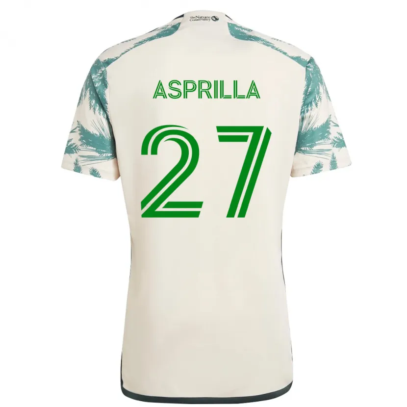 Danxen Kid Dairon Asprilla #27 Beige Brown Away Jersey 2024/25 T-Shirt