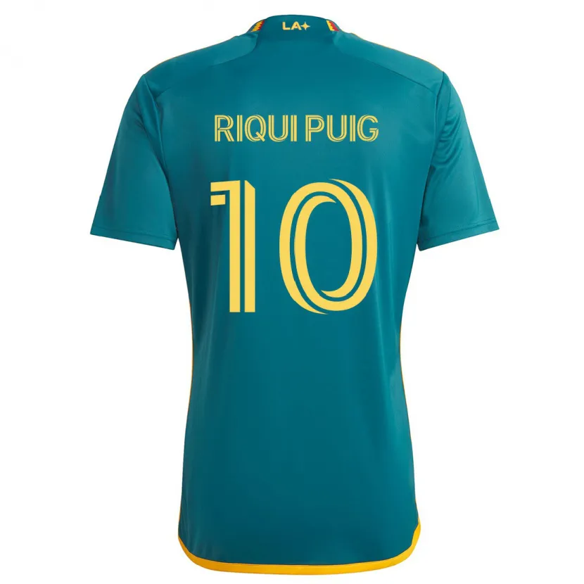 Danxen Kid Riqui Puig #10 Green Yellow Away Jersey 2024/25 T-Shirt