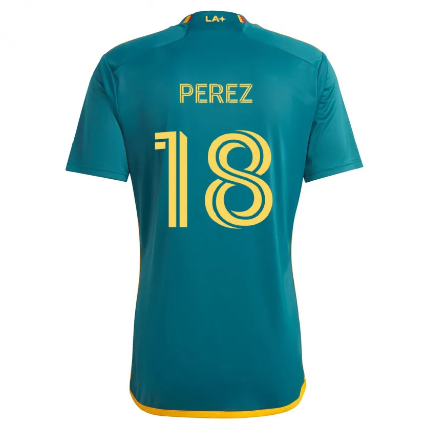 Danxen Kid Jonathan Pérez #18 Green Yellow Away Jersey 2024/25 T-Shirt