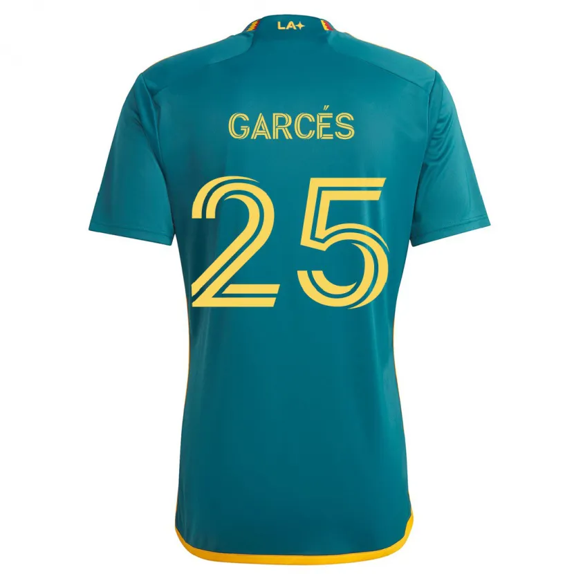 Danxen Kid Carlos Garcés #25 Green Yellow Away Jersey 2024/25 T-Shirt