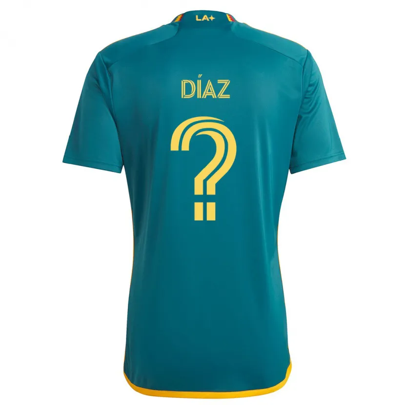 Danxen Kid Carlos Díaz #0 Green Yellow Away Jersey 2024/25 T-Shirt