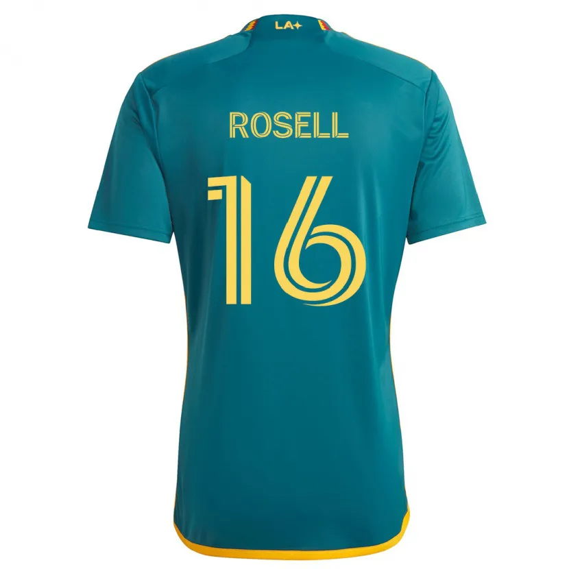 Danxen Kid Uri Rosell #16 Green Yellow Away Jersey 2024/25 T-Shirt