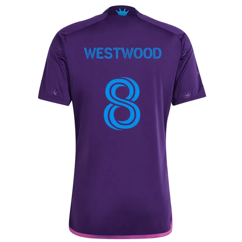 Danxen Kid Ashley Westwood #8 Purple Blue Away Jersey 2024/25 T-Shirt