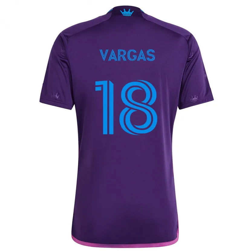 Danxen Kid Kerwin Vargas #18 Purple Blue Away Jersey 2024/25 T-Shirt