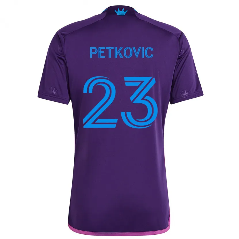 Danxen Kid Nikola Petkovic #23 Purple Blue Away Jersey 2024/25 T-Shirt