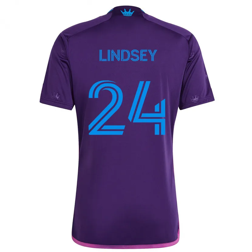 Danxen Kid Jaylin Lindsey #24 Purple Blue Away Jersey 2024/25 T-Shirt