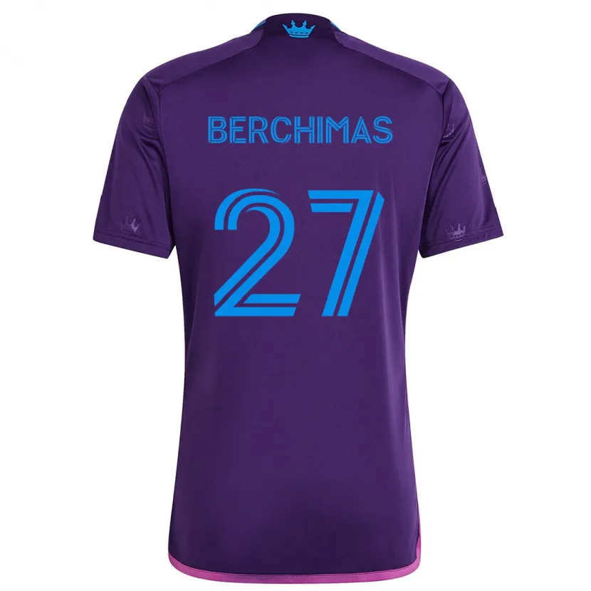 Danxen Kid Nimfasha Berchimas #27 Purple Blue Away Jersey 2024/25 T-Shirt