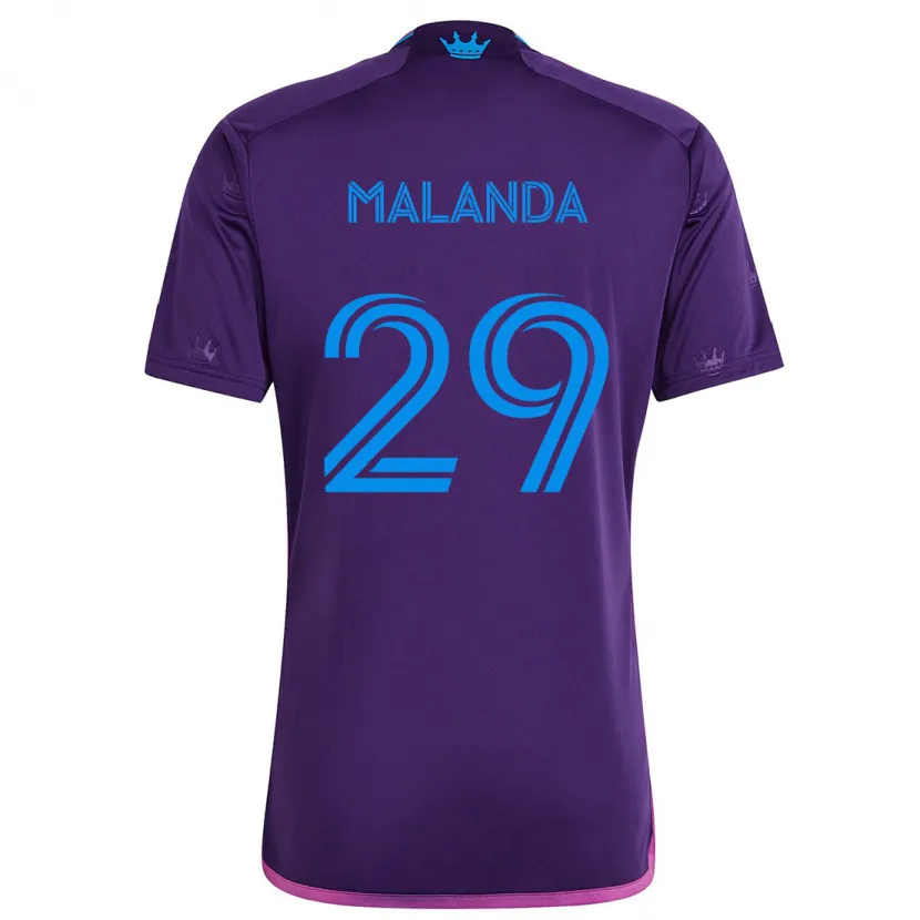 Danxen Kid Adilson Malanda #29 Purple Blue Away Jersey 2024/25 T-Shirt