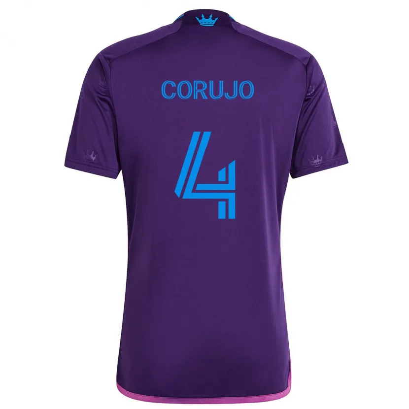 Danxen Kid Guzmán Corujo #4 Purple Blue Away Jersey 2024/25 T-Shirt