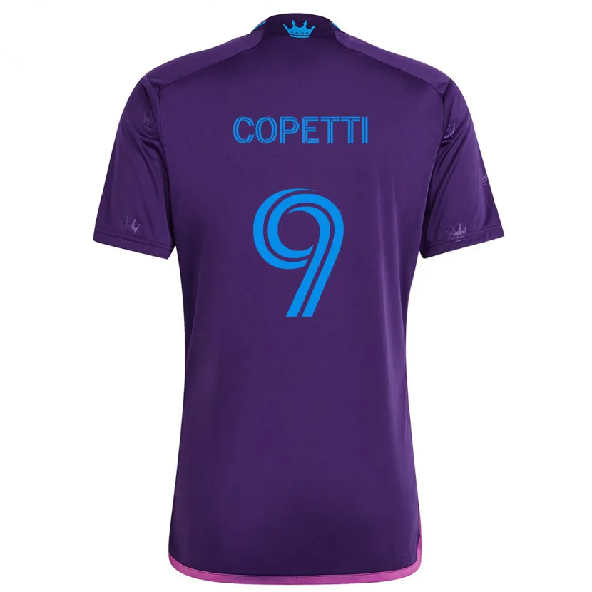 Danxen Kid Enzo Copetti #9 Purple Blue Away Jersey 2024/25 T-Shirt