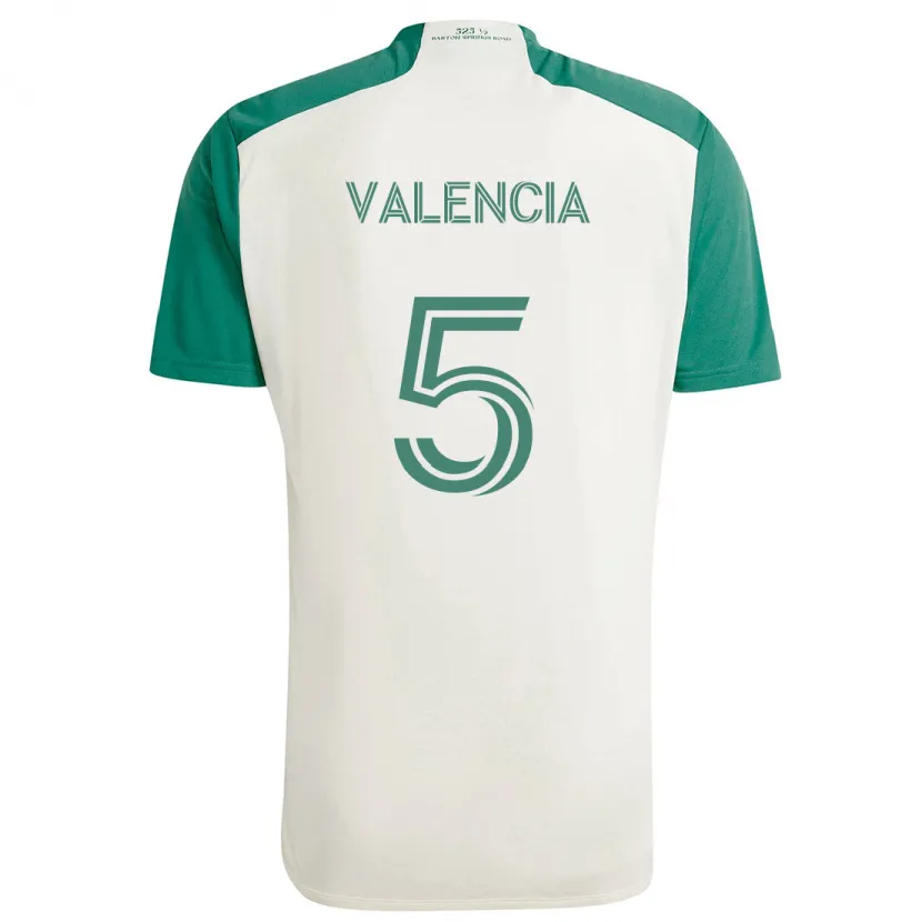 Danxen Kid Jhojan Valencia #5 Tan Green Away Jersey 2024/25 T-Shirt