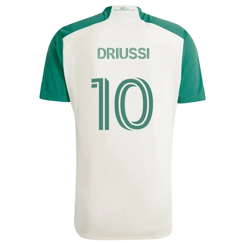 Danxen Kid Sebastián Driussi #10 Tan Green Away Jersey 2024/25 T-Shirt