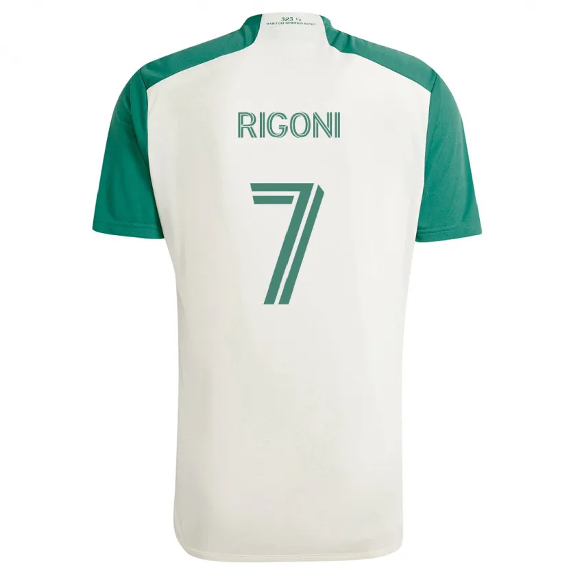 Danxen Kid Emiliano Rigoni #7 Tan Green Away Jersey 2024/25 T-Shirt