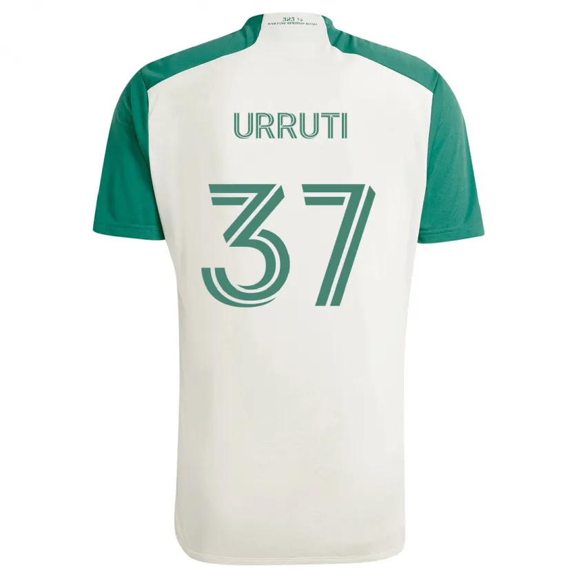 Danxen Kid Maximiliano Urruti #37 Tan Green Away Jersey 2024/25 T-Shirt