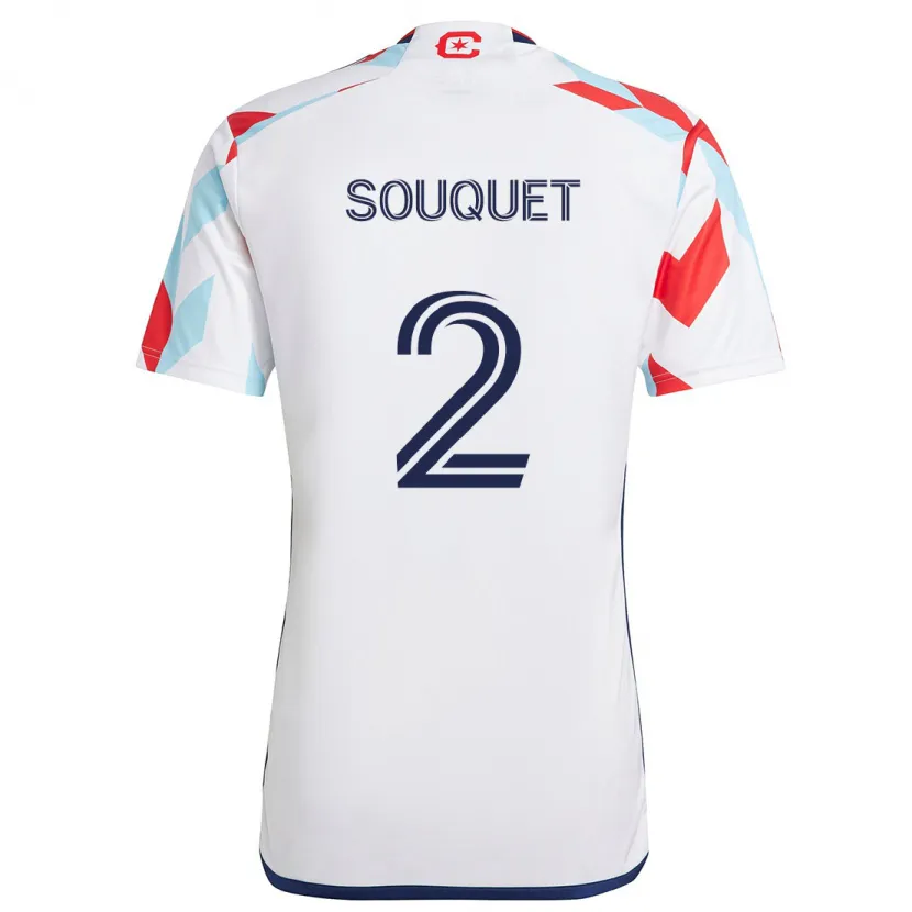 Danxen Kid Arnaud Souquet #2 White Red Blue Away Jersey 2024/25 T-Shirt