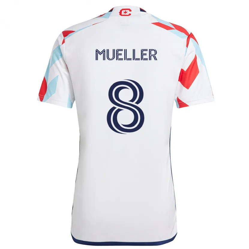 Danxen Kid Chris Mueller #8 White Red Blue Away Jersey 2024/25 T-Shirt