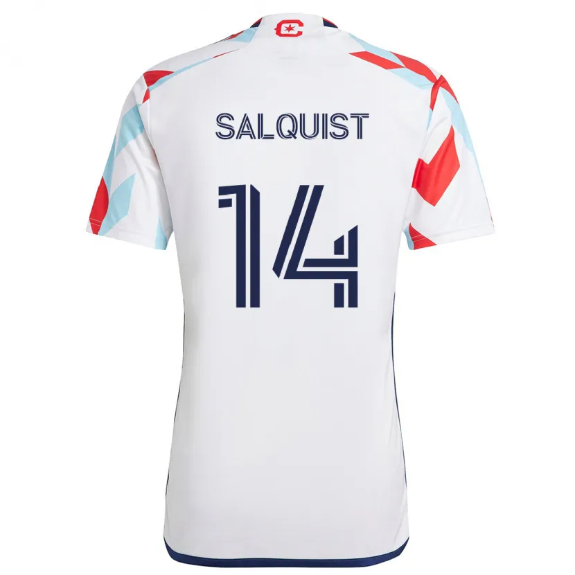 Danxen Kid Tobias Salquist #14 White Red Blue Away Jersey 2024/25 T-Shirt