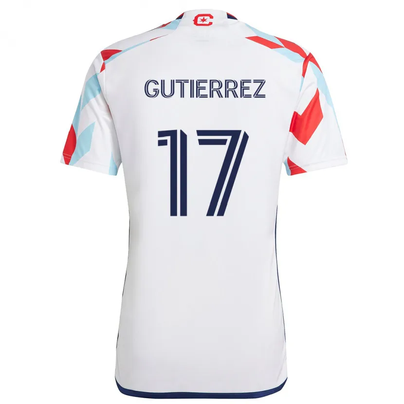 Danxen Kid Brian Gutiérrez #17 White Red Blue Away Jersey 2024/25 T-Shirt