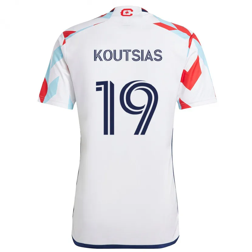 Danxen Kid Georgios Koutsias #19 White Red Blue Away Jersey 2024/25 T-Shirt