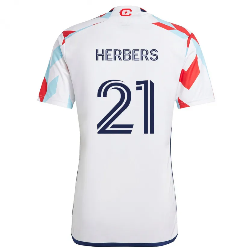 Danxen Kid Fabian Herbers #21 White Red Blue Away Jersey 2024/25 T-Shirt