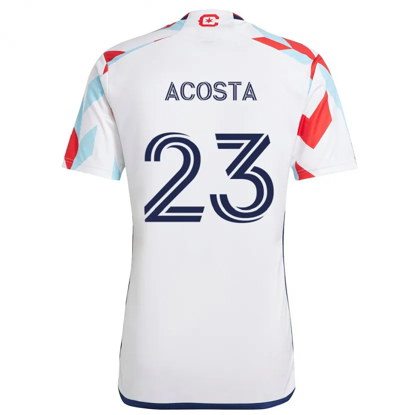 Danxen Kid Kellyn Acosta #23 White Red Blue Away Jersey 2024/25 T-Shirt