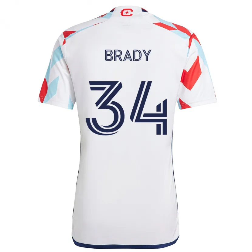 Danxen Kid Chris Brady #34 White Red Blue Away Jersey 2024/25 T-Shirt