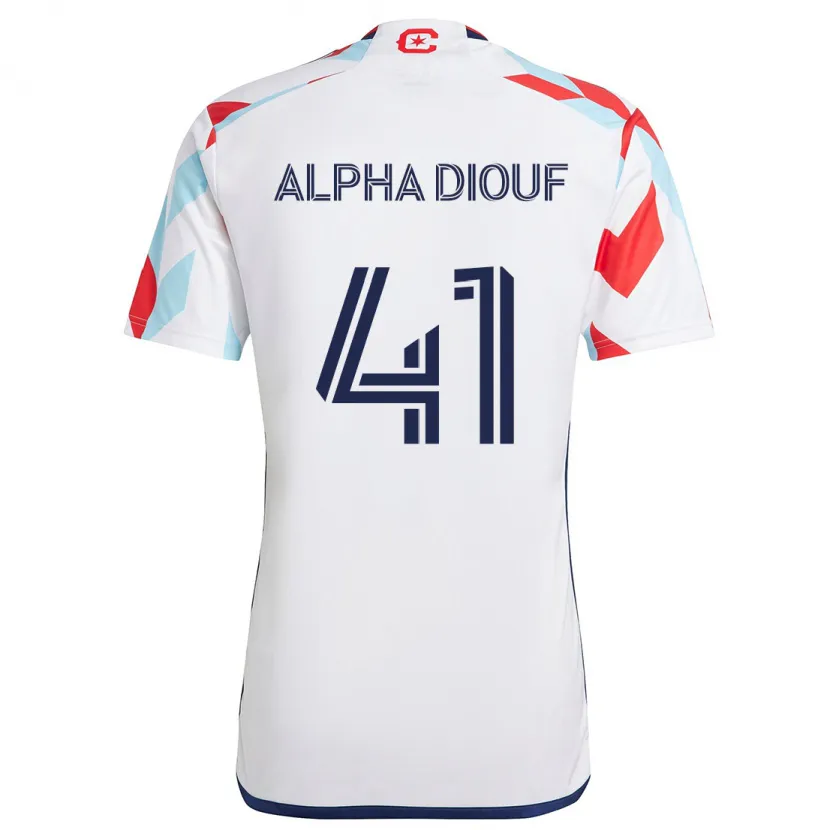 Danxen Kid Jean Alpha Diouf #41 White Red Blue Away Jersey 2024/25 T-Shirt