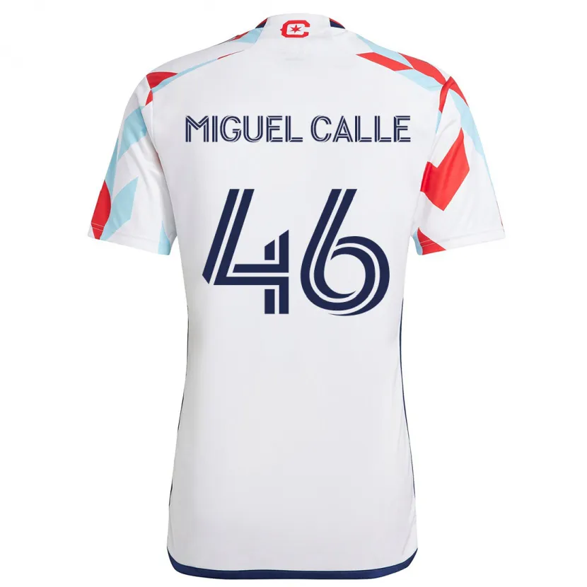 Danxen Kid Juan Miguel Calle #46 White Red Blue Away Jersey 2024/25 T-Shirt