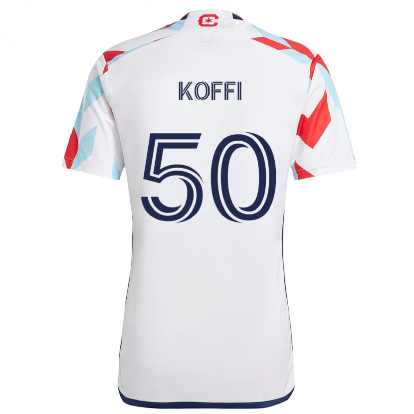 Danxen Kid Christian Koffi #50 White Red Blue Away Jersey 2024/25 T-Shirt