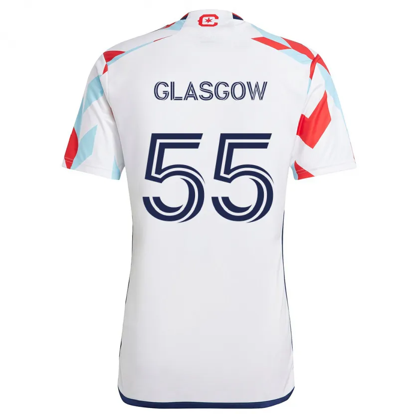 Danxen Kid Omari Glasgow #55 White Red Blue Away Jersey 2024/25 T-Shirt