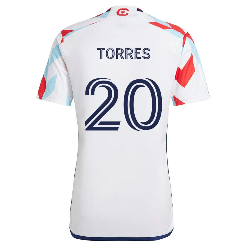 Danxen Kid Jairo Torres #20 White Red Blue Away Jersey 2024/25 T-Shirt