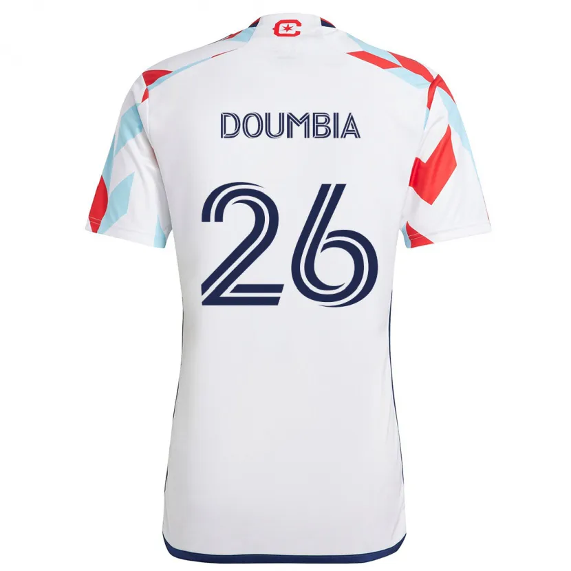 Danxen Kid Ousmane Doumbia #26 White Red Blue Away Jersey 2024/25 T-Shirt