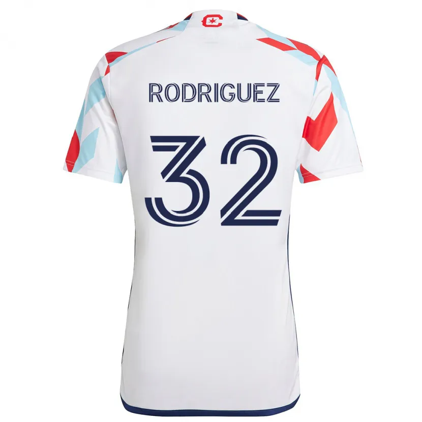 Danxen Kid Missael Rodríguez #32 White Red Blue Away Jersey 2024/25 T-Shirt