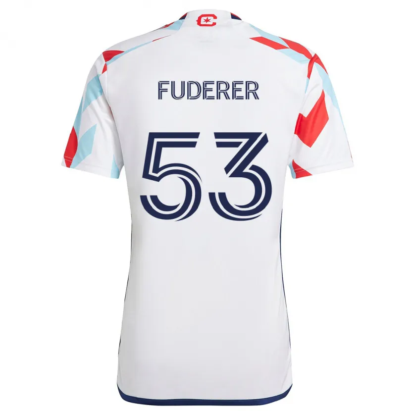 Danxen Kid Jake Fuderer #53 White Red Blue Away Jersey 2024/25 T-Shirt