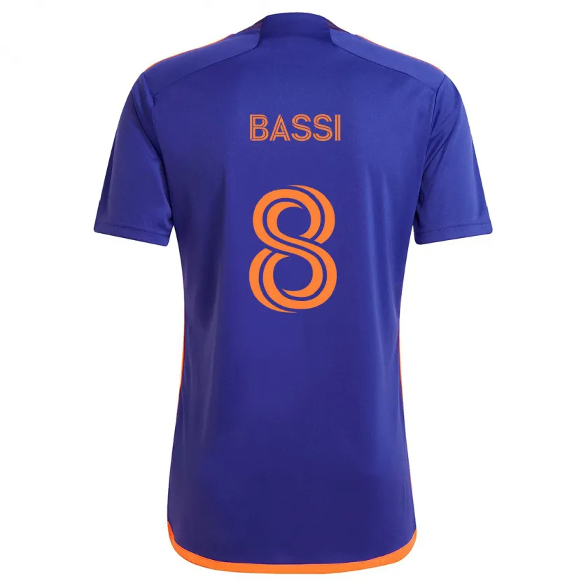 Danxen Kid Amine Bassi #8 Purple Orange Away Jersey 2024/25 T-Shirt