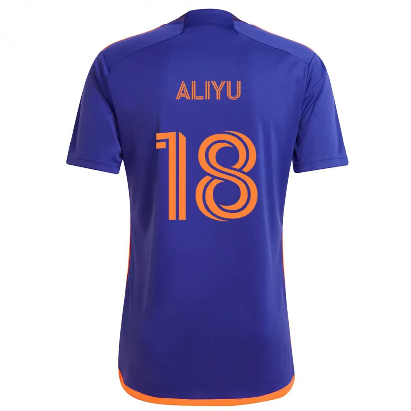 Danxen Kid Ibrahim Aliyu #18 Purple Orange Away Jersey 2024/25 T-Shirt