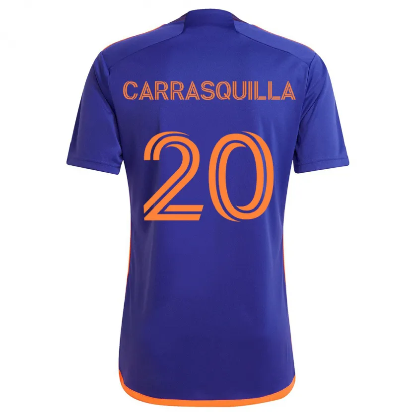 Danxen Kid Adalberto Carrasquilla #20 Purple Orange Away Jersey 2024/25 T-Shirt