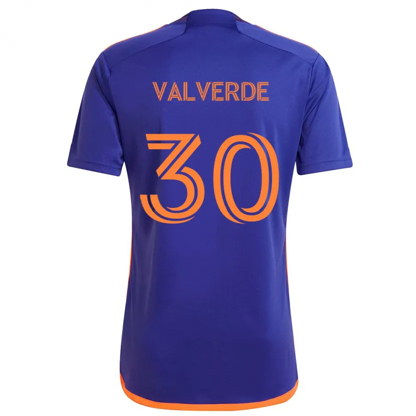 Danxen Kid Jefferson Valverde #30 Purple Orange Away Jersey 2024/25 T-Shirt