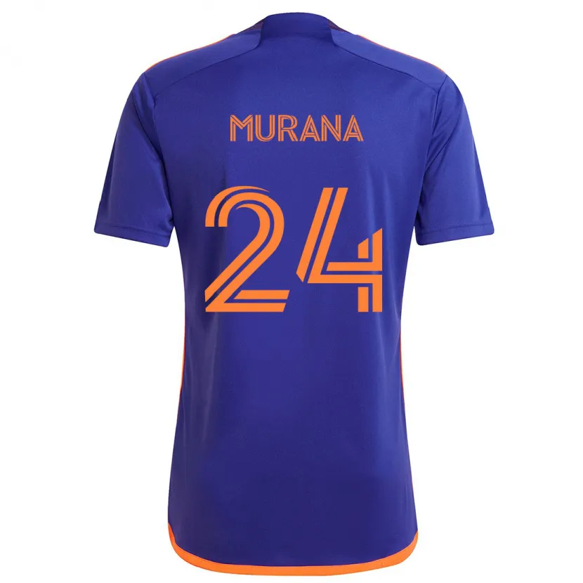 Danxen Kid Mujeeb Murana #24 Purple Orange Away Jersey 2024/25 T-Shirt