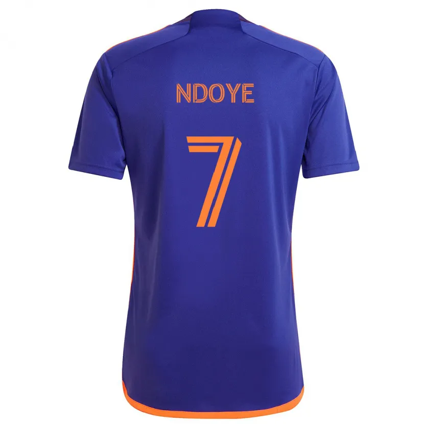 Danxen Kid Papa Ndoye #7 Purple Orange Away Jersey 2024/25 T-Shirt