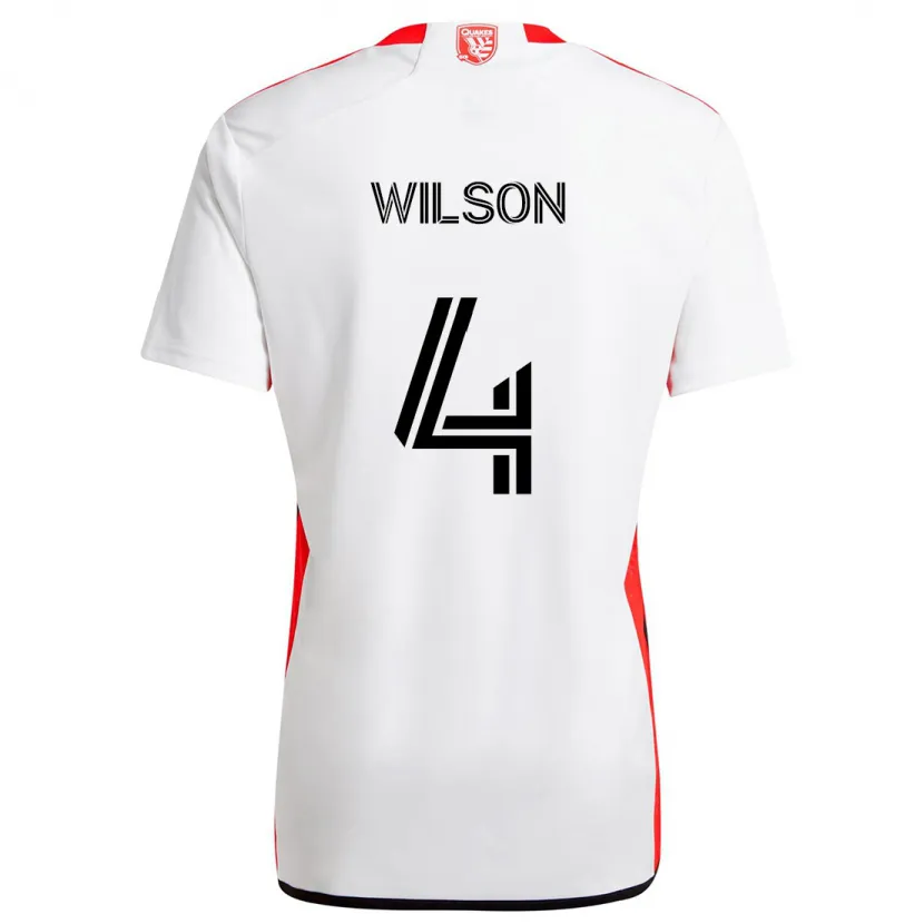 Danxen Kid Bruno Wilson #4 White Red Away Jersey 2024/25 T-Shirt