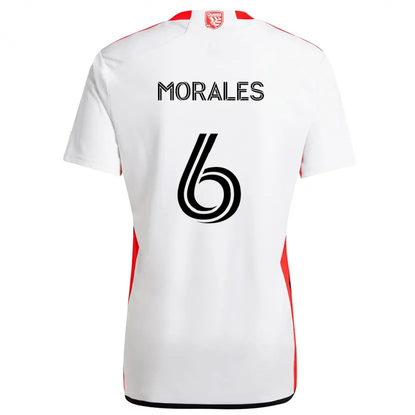 Danxen Kid Alfredo Morales #6 White Red Away Jersey 2024/25 T-Shirt