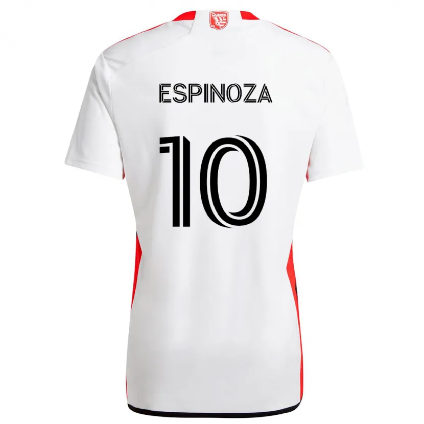 Danxen Kid Cristian Espinoza #10 White Red Away Jersey 2024/25 T-Shirt