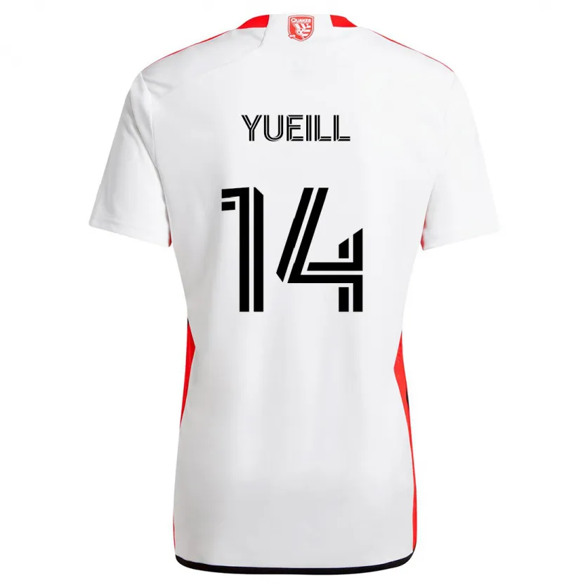 Danxen Kid Jackson Yueill #14 White Red Away Jersey 2024/25 T-Shirt