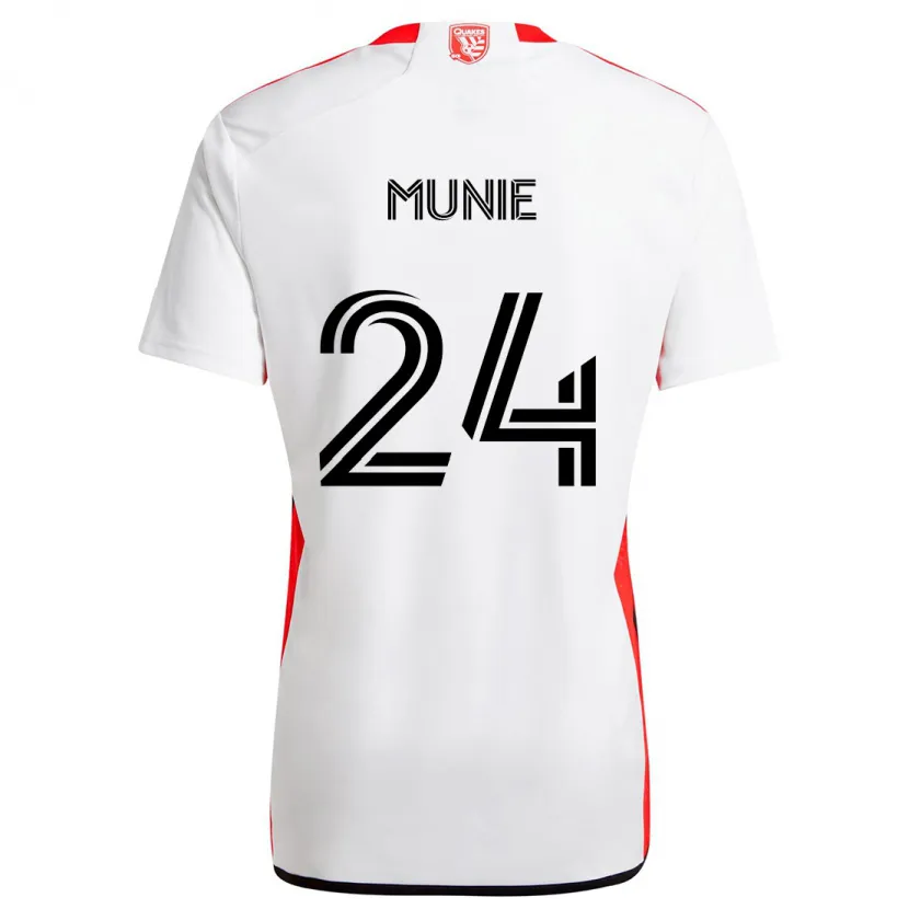 Danxen Kid Daniel Munie #24 White Red Away Jersey 2024/25 T-Shirt