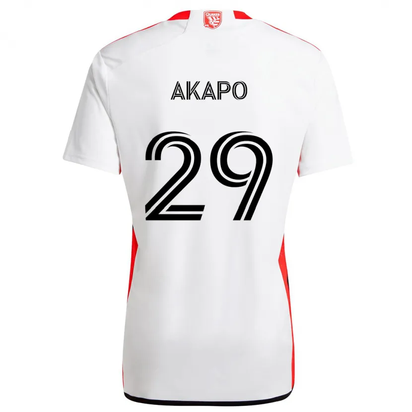 Danxen Kid Carlos Akapo #29 White Red Away Jersey 2024/25 T-Shirt