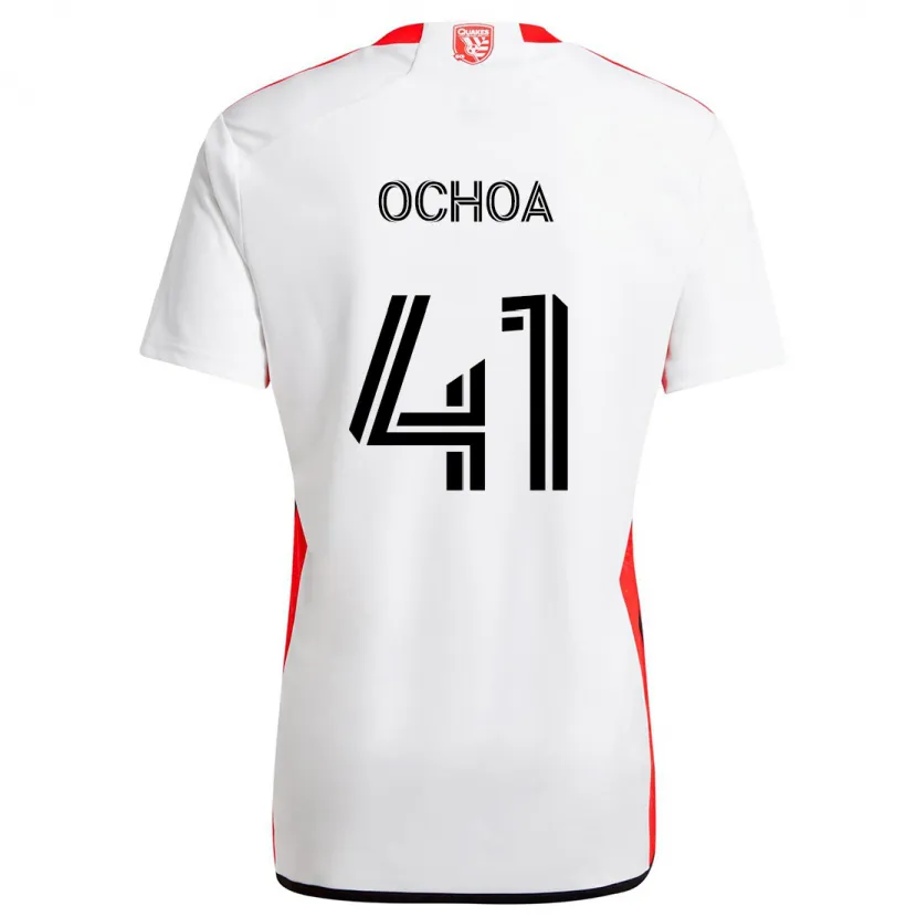 Danxen Kid Emmanuel Ochoa #41 White Red Away Jersey 2024/25 T-Shirt