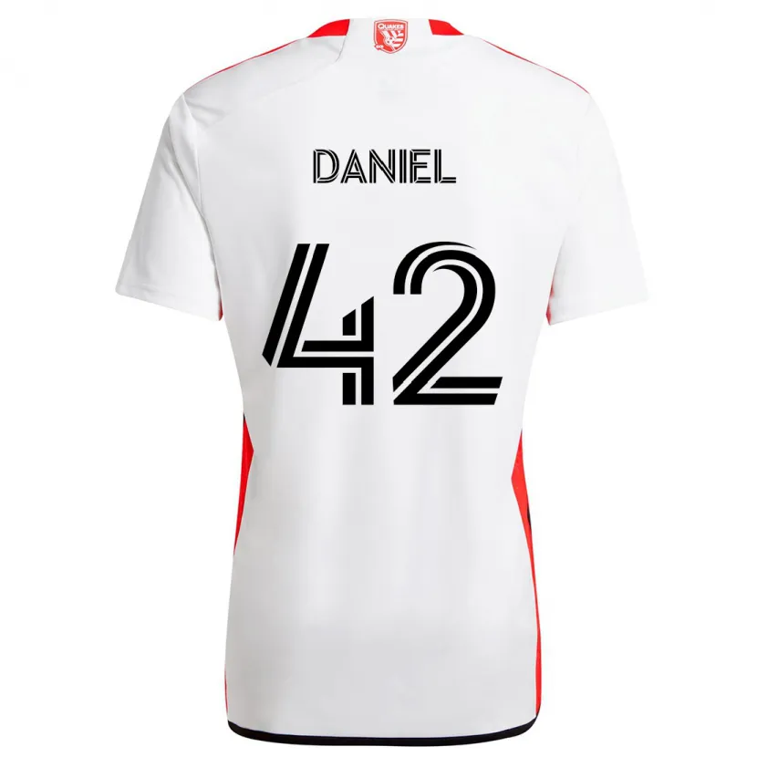 Danxen Kid Daniel #42 White Red Away Jersey 2024/25 T-Shirt