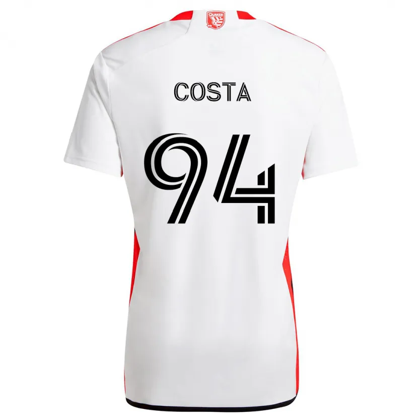 Danxen Kid Vítor Costa #94 White Red Away Jersey 2024/25 T-Shirt